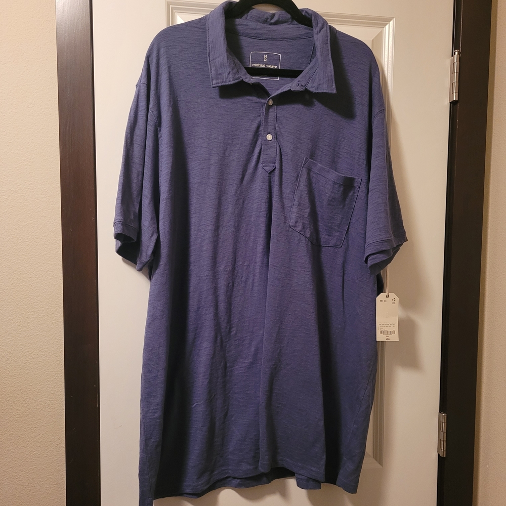 NWT Mutual Weave Big and Tall Men's Regular Fit Short Sleeve Polo Shirt Size 3XL
